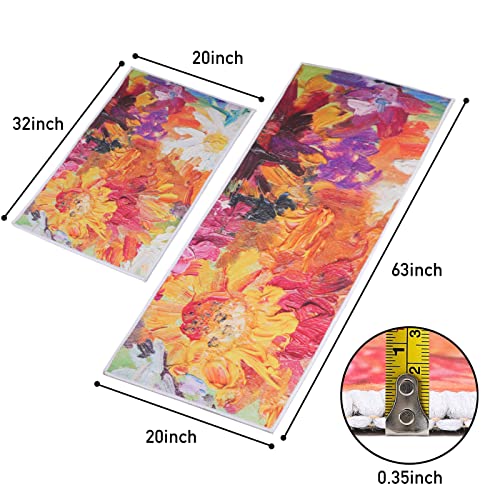 Lutoris 2 Pcs Kitchen Rugs And Mats Non-Slip Washable, Anti-Fatigue Ergonomic Kitchen Rugs For Floor, Soft Kitchen Mats Set Of 2 For Kitchen, Sink, Office, Laundry Room, 20"X32"+20"X63", Black #TOP1