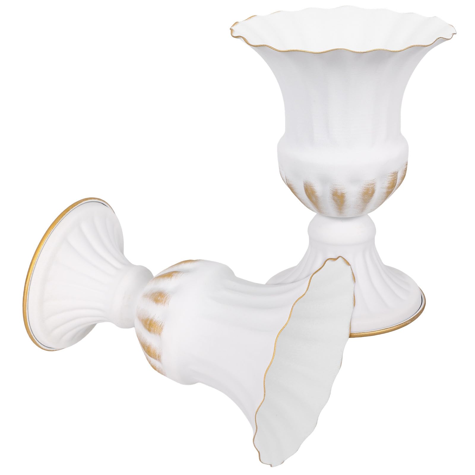Pot de fleurs anti-vent en fer pour tombe funéraire et monument de jardin (x2)