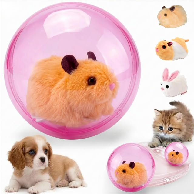 Self Rolling Cat Toy Automatic Moving Ball Interactive [Pink | Hamster]