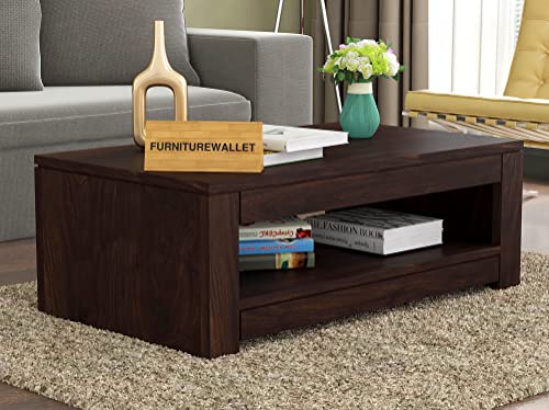 Image of Wooden Center Table for Living Room | Coffee Table for Home | Tea Table | Sofa Set Center Table (Walnut Finish)