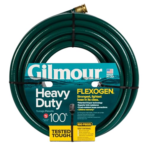 Gilmour Flexogen 3/4 in x 100 ft Garden Hose, Heavy Duty Water...