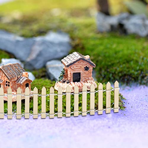 Miniatur Zaun Holz Feengarten Zaun Mini Gartenzaun Holz 90 x 5 cm Holzfarbe Kleiner Zaun zum Basteln für Feengarten Terrarium Puppenhaus Garten Bonsai Landschaftsbau Modellbau Ostern Weihnachten