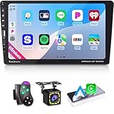 9 Inch Single DIN Car Stereo Radio with Wireless Apple CarPlay Android Auto, IPS 1024x600 Touch Screen, Bluetooth 5.2, FM Car Radio, Backup Camera, USB,Type-C, AUX Input,Online Navigation,One Din