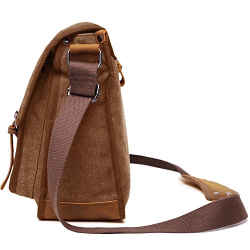 Men Women Vintage Canvas Leather Crossbody Bags Stylish Messenger Field Bag