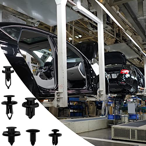 200Pcs Car Retainer Clips Plastic Fasteners Kit, Popular Sizes Auto Push Pin Rivets, Universal Plastic Panel Fender Clips, Assorted Car Body Plastic Push Pin #TOP5