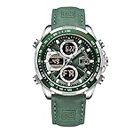 Naviforce Relojes Digitales Militares de para Homb...: Movimiento: movimiento de pantalla dual LCD importado. Batería de alta calidad para el reloj que proporciona suficiente energía, garantiza la precisión de la hora. Impermeable: resistente al agua a 30m. Uso diario impermeable, lavando las manos, llov...
