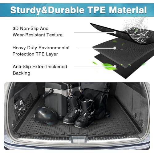 Image of Mixsuper Custom Fit Cargo Liner for Mercedes-Benz GLE Class 2020-2026, All Weather Cargo Mat for Mercedes Benz GLE SUV 5 Passenger, Trunk Mat Anti-Slip Rear Trunk Liner Black
