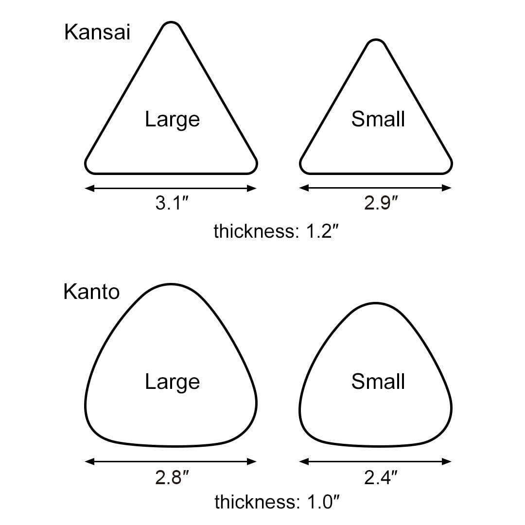 TIKUSAN Moule à onigiri pour Musubi Maker - Presse à boules de riz japonaise avec couvercle - Sans BPA - Fabriqué au Japon - Style Kansai (3 moules grands)