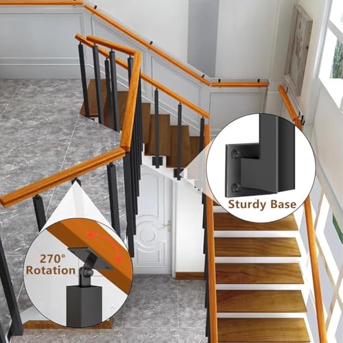 Postes de balaustre de escalera con eje de barandilla de metal 6