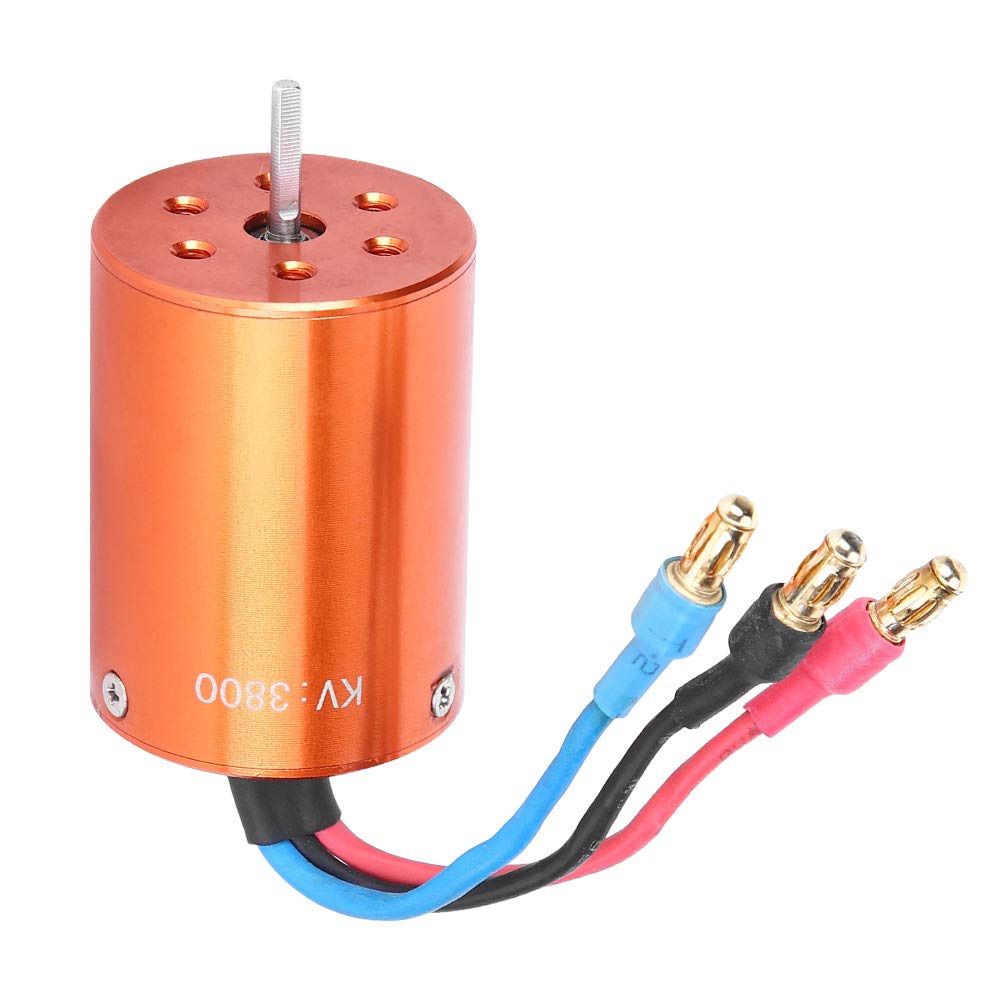 3800KV RC Brushless Motor, Faster Speed High Performance Metal Motor 2838 for 1/12 1/14 RC Car Boat Fitment 2.3mm Shaft