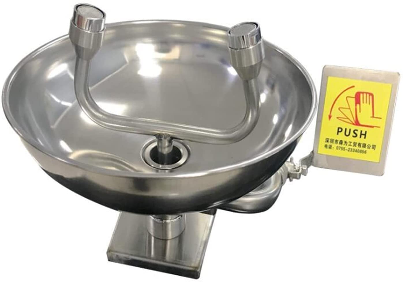 USGitke Lavaojos Lavaojos De Emergencia De Acero Inoxidable Montado En La Pared Estación De Lavado De Ojos De Agua De Doble Cara