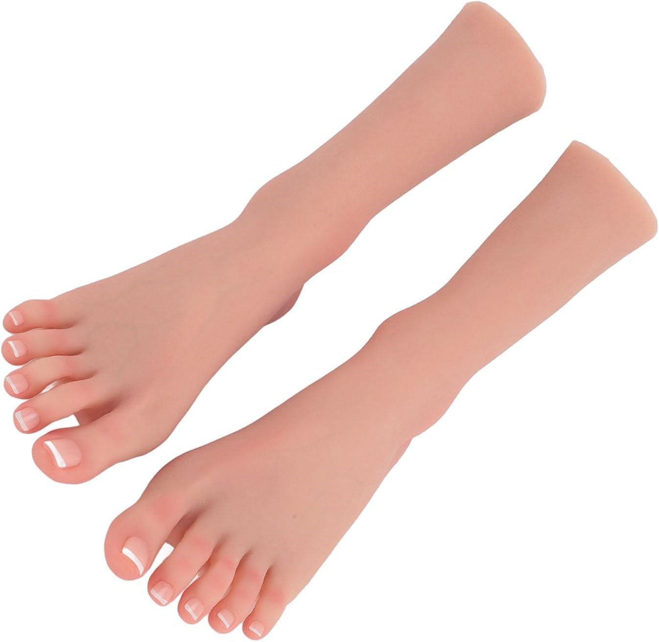 Jointed Silicone Foot Model, Realism Artificial Foot with Bones, Soft and Flexible for Photography, Manicure, Beauty Training and Product Display