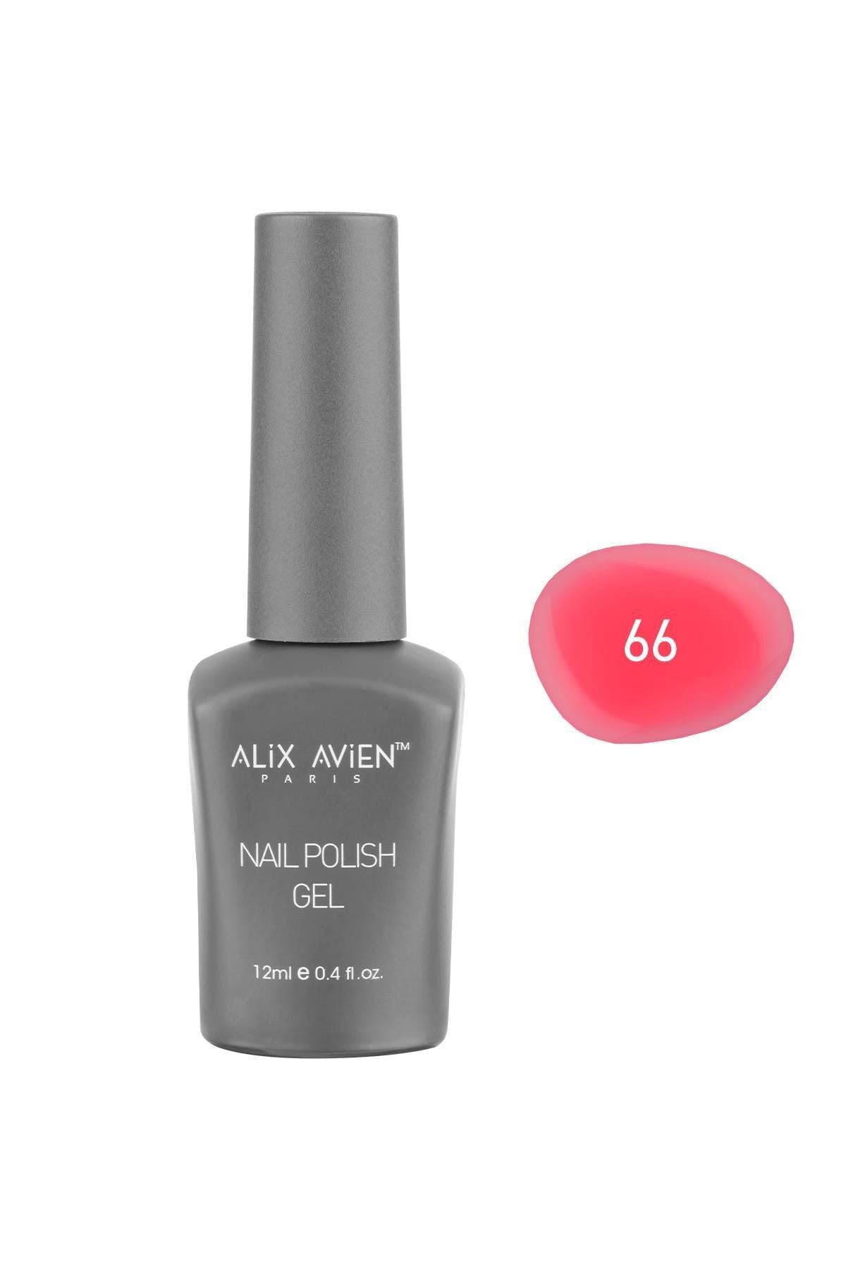 ALIX AVIEN Neon Pembe Kalıcı Oje 66-Yoğun Renk Veren Jel Oje 12 ml-Nail UV Gel Polish 66