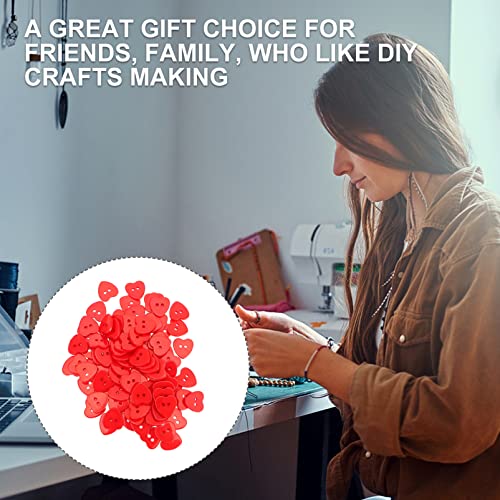 Galpada 300Pcs Decorative Fasteners Accessories Heart Sewing Red Christmas Supplies Scrapbooking Button Flatback Buttons Shape- Resin Lovely Ornaments Beautiful Diy Embellishments #TOP1