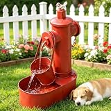 Metal Solar Powered Water Fountain with Backup Battery,Outdoor Fountains