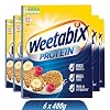 Weetabix Proteïne-ontbijtgranen 6 x 440 g – volkorenontbijt uit Groot-Brittannië