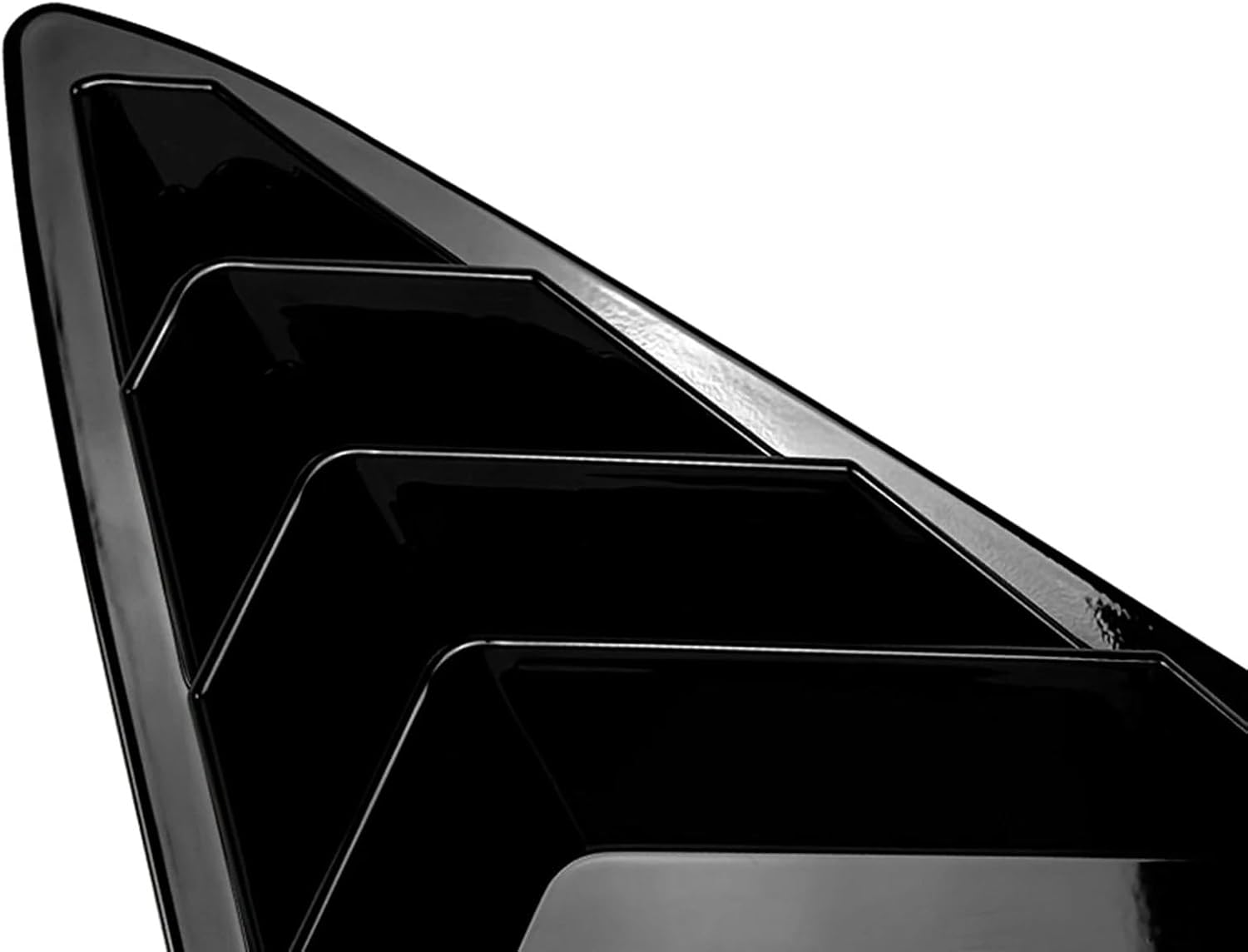 Rear Window Side Louver Shutter Trim Cover Compatible with Ford Fiesta MK8 2018-24 Tail Sunshade Windshield Deflector Sun Shade Blind Shield(Glossy Black)