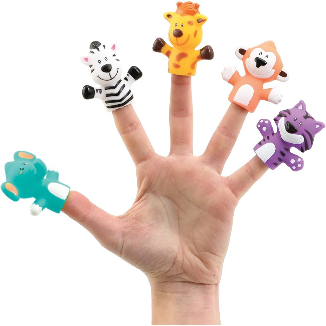 PLUSPOINT Finger Puppets 5 PCS Rubber Puppets for Stories with Hands Waterproof Vinyl Cute Finger Props Figures Novelty Toys Gift for Kids Toys Party Favors Goodie Bag Fillers (Wild) (B0CRQBPB2C) Amazon Price History, Amazon Price Tracker
