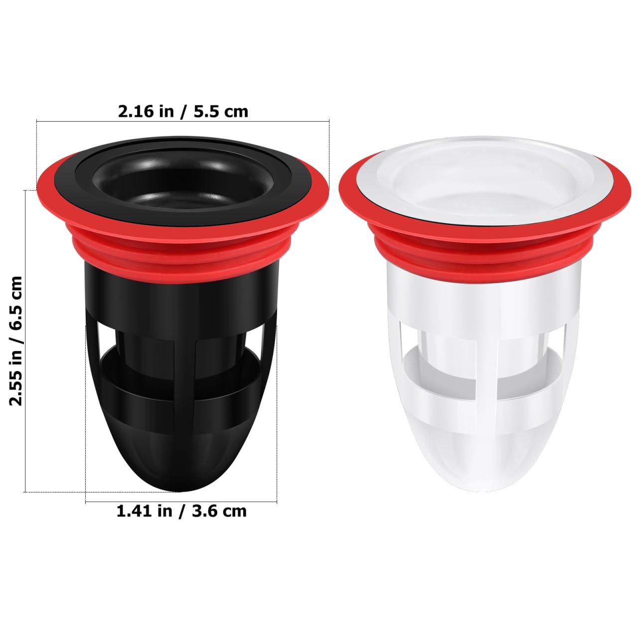 FAVOMOTO Gummi-Abflussstöpsel Gegen Geruch – 2 Stück, Für Dusche, Bad, Küche, 6,5x5,5 Cm