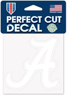 Wincraft NCAA Alabama Crimson Tide 4x4 Perfect Cut White Decal, One Size, Team Color