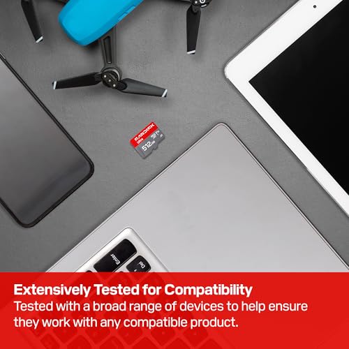 Image of SANDISK 512GB Ultra microSD UHS-I Card - Up to 195MB /s Read Speed, Full HD Video, V10, U1, C10, A3 - SDSQUJQ-512G-GZ6MA