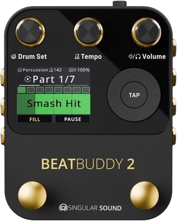Singular Sound BeatBuddy 2: Drum Machine Pedal with Studio-Quality Drums, Real-Time Control, Fills, Transitions, and Song Parts