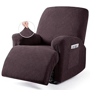 Recliner Chair Covers, 3-Pieces Stretch Lazy Boy Recliner Covers for Recliner Chair Soft Reclining Chair Slipcover Furniture Protector for Dogs Cats(Chocolate)