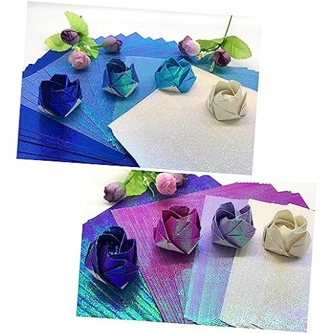 PLAFOPE 100pcs Handcraft Paper Decoration Paper for Diy Origami Crane Color Pearlescent Paper Colored Cardstock for Sparkle Paper Colored Tissue Paper Square Child Paper Cover