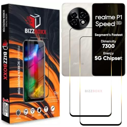 Image of Compatible With realme P1 Speed 5G Tempered Glass Screen Protector Guard With Precise Edges - High Definition, Shatterproof, Easy Install, Anti-Fingerprint (P1 Speed) - Pack of 2