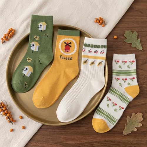 Image of Cotton Men's and Women's Printed Funky Socks - Unisex Ankle-Length, Odour Free, Breathable (Multicolor, Combo Pack of 5)
