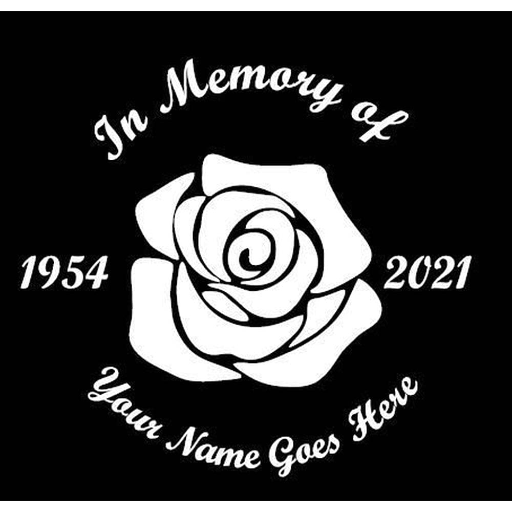 Personalized in Memory of Rose Decal Sticker 9 Inches