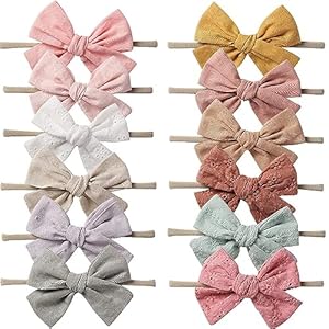 KIDOCHEESE Baby Girl Bows and Headbands Nylon Hair Bows Hairbands Hair Accessories for Newborn Infant Toddlers Kids