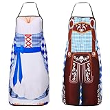SEPGLITTER Küchenschürzen für Männer und Frauen, 2 Stück Oktoberfest Bayerische Schürze Dirndl...