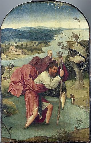 Cuadro en lienzo de San Govannis Evangelista: arte clásico de Hieronymus Boske 60x90cm