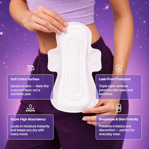 Image of Namyaa Sanitary Pads XXL 320mm - Extra Long, Ultra Thin, Winged & Leak-Proof Pads for Heavy Flow - Breathable, Rash-Free Comfort (40 Pads)
