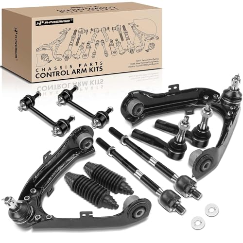 A-Premium Set of 10, Front Upper Control Arm, Sway Bar Link, Inner Outer Tie Rod End, Compatible with Chevrolet Colorado 2006-2012, GMC Canyon 2006-2012, Isuzu I-280 2006, I-290 2007-2008, I-370 2008