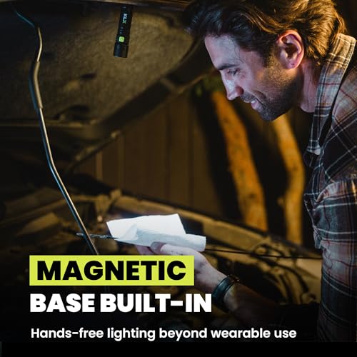 Image of KLX Magnetic Neck Light - Hands-Free Detachable Zoomable Magnet Flashlight, Rechargeable Book Light, Flexible Neck Work Lamp for Reading, Camping, Repairing, Mechanics, DIY