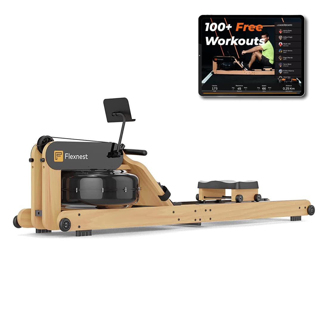 Buy Flexnest Flexrower Plus Smart Imported Wood BluetoothEnabled Water Rower Rowing Machine