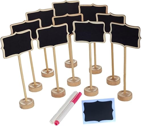 Miniatura 1 de WOFASHPURET Paquete de 10 pizarras para exhibición de alimentos, pizarra de tiza para niños, etiquetas de alimentos para bufé, pizzarrones para