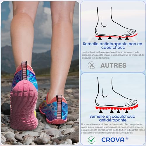 Image of Built-in Heel Grips Water Shoes for Kids Girls Boys Hiking Wide Barefoot Swim Beach Pool Big Kid