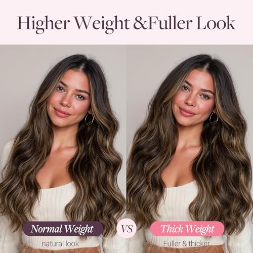 Image of GOO GOO Sew In Hair Extensions Real Human Hair Thick, Add Volume 22In 145g