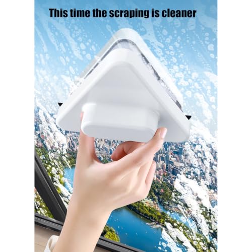 Limpiador de vidrio triangular magnético de doble cara para ventanas 7