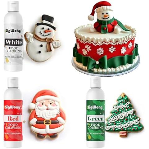 Food Coloring - 3 Colors Liquid Color Dye for Christmas Dessert Decorating, Baking, Cooking, Fondant, Cookies, Making DIY Supplies - 360ml Cover