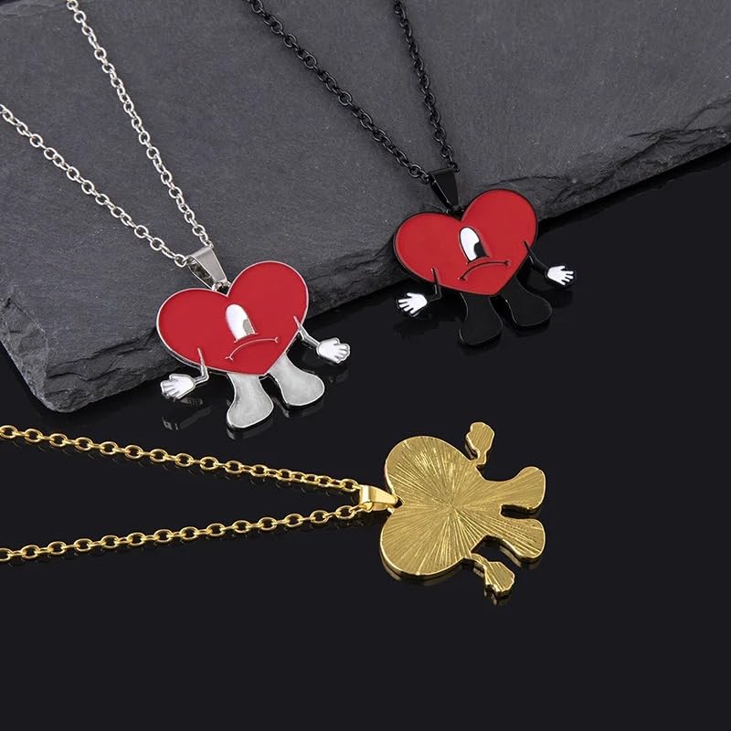 Collier pendentif coeur rouge triste transformé en cadeau idéal