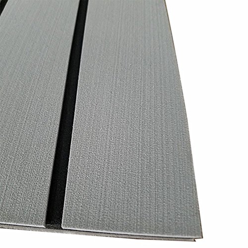 SOOMJ Eva Synthetic Teak Deck Mat, EVA Foam Faux Teak Non-Slip Marine Flooring Mat, Boat Yacht Flooring Synthetic Teak Decking Pad(Light Grey with Black Lines)