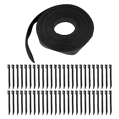 Landschaftsrandkit Langlebige einfache Installation 50 Spikes für Blumenbeete Gärtencapes (Schwarz)