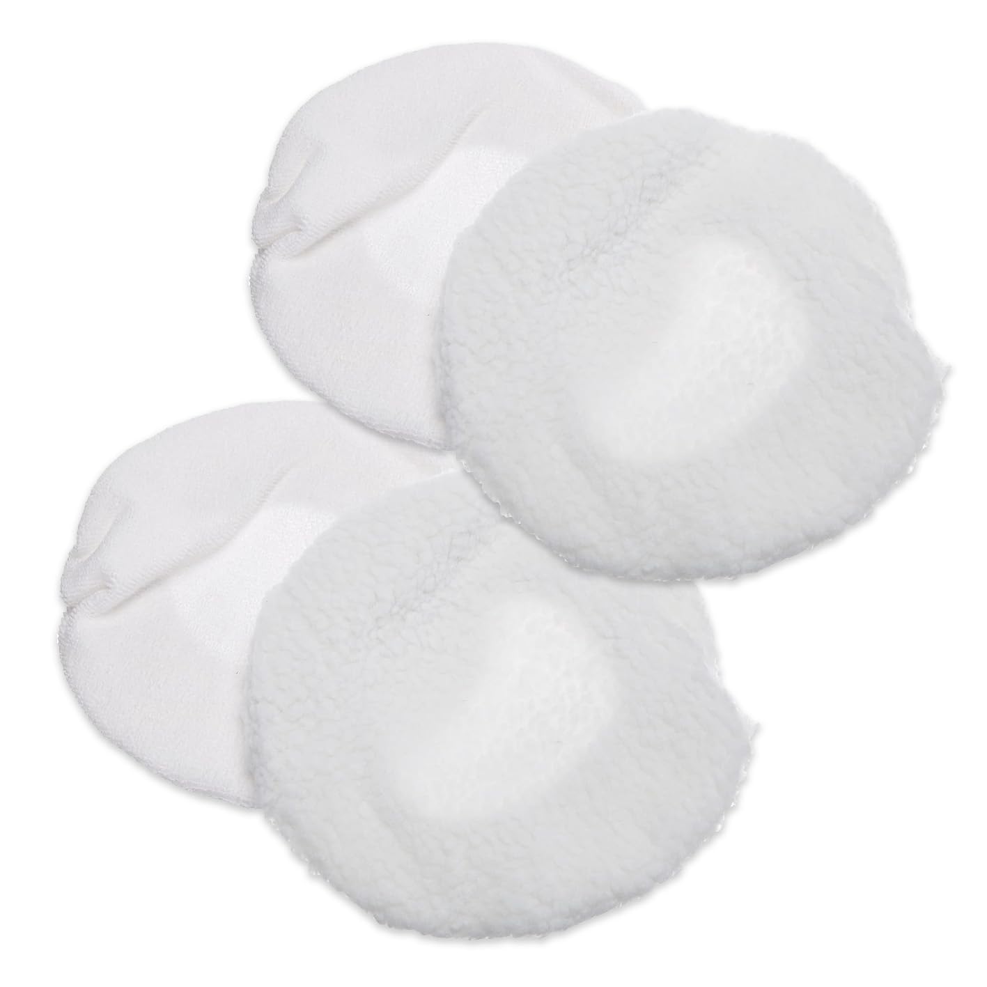 Lot de 4 tampons de polissage, 2 x laine, 2 x microfibre, 220 mm à 250 mm, lavables