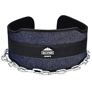 Dip Belt with 36 inch Heavy Duty Adjustable Steel Chain Weight Lifting Gym Training 6 inch Padded Back Support Dipping Belt for Chin Up Pull Up Squats Powerlifting Bodybuilding Workout