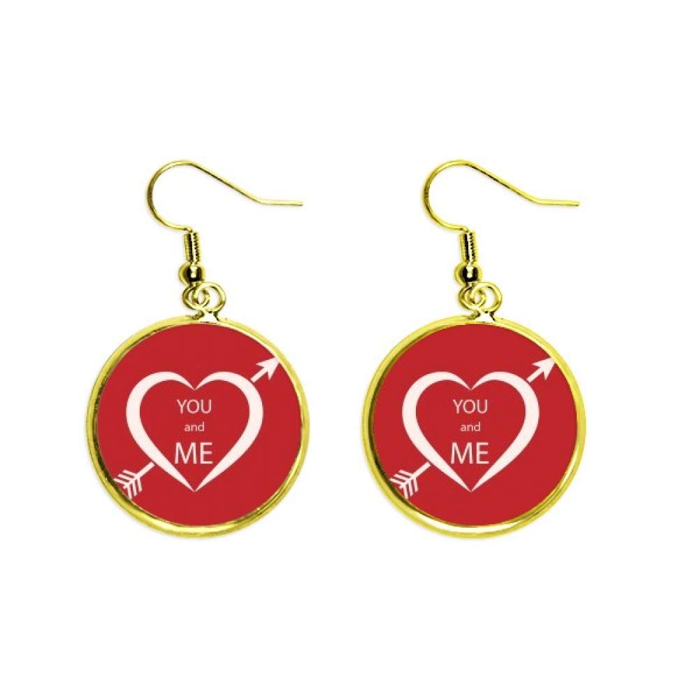 Pendientes rojos y blancos con caída dorada estilo San Valentín 2
