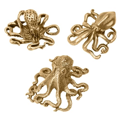 Set 3 Figuras Decorativas de Pulpos en Metal